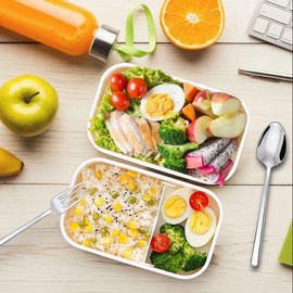 Yalucky Large Lunch Box 1600ml Bento Box Adult with Stainless Steel Spoon,Fork and Sauce Box Compartment Bento Lunch Box Adults Japanese Stackable Lunch Box Meal Prep Container