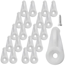 suiwotin 50pcs Mirror Hanging Clips, Glass Retainer Clips, Plastic Mirror Mounting Clips Hanging Hardware for Fixing Window Glass Cabinet Door (White)
