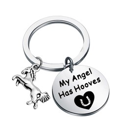 MYSOMY Horse Memorial Jewelry Loss of Horse Sympathy Gift in Memory of Horse Gift My Angel Has Hooves Horse Charm Keychain (Has Hooves key)