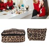 2pcs Leopard Print Makeup Bag Waterproof Multifunction Large Capacity Leopard