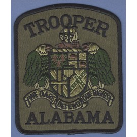 Embroidered Patch -Alabama State Trooper Tactical Shoulder Green