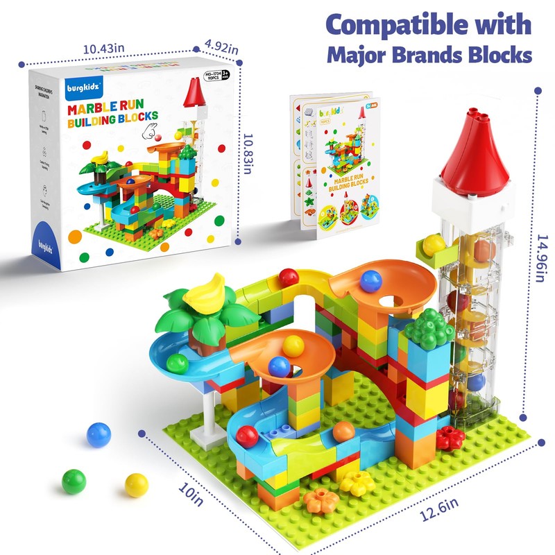 Marble Run Toy Motorized Elevator Marble Maze Kit with Perpetual