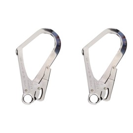 DOITOOL 2Pcs High Strength Alloy Steel Large Drop Forged Double Lock Rebar Snap Hook Safety Fall Protection Lanyard Hook Multifunctional Carabiners