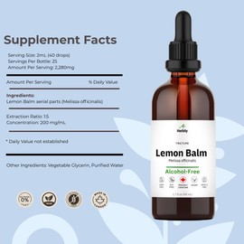 Herbity Lemon Balm Tincture – Alcohol-Free Herbal Supplement for Relaxation, Calm & Digestive Support – Vegan, Glycerin-Based Extract - (1.7 Fl Oz)