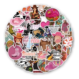 Vaqueras Femeninas Cute Estilo Oeste Encanto 50 Calcomanías Stickers PVC Vs Agua Stickers Variados Sin Repetir Impermeables Removible Diseños Únicos para Electrónicos, Laptops, Termos, Celulares