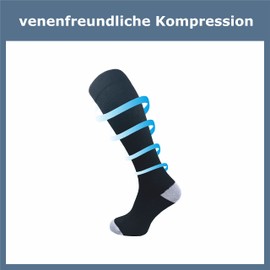 GAWILO Women's & Men's Compression Stockings (4 Pairs) | Support Stockings | Travel & Flight Knee Socks Made of Breathable Cotton, Black +