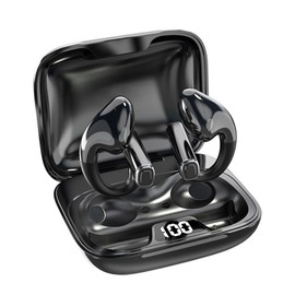 Loluka Wireless Ear Clip Bone Conduction Headphones Bluetooth Earbuds Comfortable and Fitable for All Type Ears True Wireless Earbuds Stereo HiFi Music IPX4 Waterproof Invisible Headphone