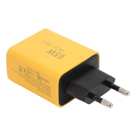VGEBY USB C Charger Block GaN 65W 3-Port PD Power Supply QC3.0 Wall Plug in Dual Type C Single USB Fast Charge for IOS (EU Plug) VGEBYiegn049qz7-11