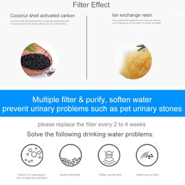 Cat Water Fountain Filters Replacement Filters for Cat Water Fountain Water Dispenser 8PCS
