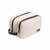 Portable Waterproof Leatherette Toiletry Bag - Double-Layer Large Capacity Organizer