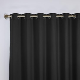 Superior Blackout Curtains, Room Darkening, Bedroom, Drapes, Kitchen, Living Room Window Accents, Sun Blocking, Thermal, 2 Pack, Solid Blackout Curtains, Set of 2, 70" x 108", Black