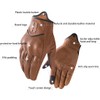 Harssidanzar Mens Motorcycle Gloves Fleece Lined Winter Warm Goatskin Leather