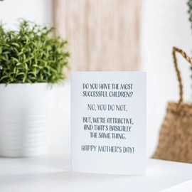 Modern Wit Funny Mothers Day Cards For Mom, Funny Mothers Day Card From Daughter or Son, Single 4.25 X 5.5 Greeting Card With Envelope, Blank Inside, Do You Have The Most Successful Children