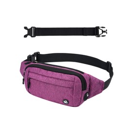 WATERFLY Bum Bag Waist Bag Men Women: Small Belt Bag Sport Bum Hip Bag Men Women Waist Fanny Pack with Extension Strap for Travel Hiking Dog Training Outdoor Purple, purple, S, money belt