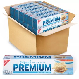 Premium Bulk Pack of 12 Premium Original Saltine Crackers 4 Ounce Boxes