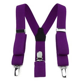 TigerTie Children's Y-shaped braces with 3 extra strong clips - width 25 mm - Purple - One size