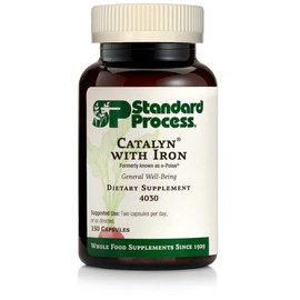 Standard Process Inc. Standard Process Inc. Catalyn with Iron - Whole Food Energy, Vitality, and Antioxidant Support with Riboflavin, Vitamin B6, Thiamine, Wheat Germ, Vitamin A, Flaxseed Oil, Calcium - 150 Capsules