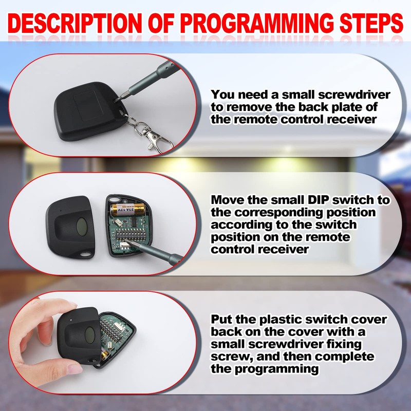 Kingdder 3 Pieces Gate Opener Remote Compatible with Multicode 300mhz