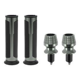 Partuto 7/8" 22mm 15/16" 24mm Motorcycle Hand Grip Cover Kit Non Slip Aluminum Alloy Handlebar Grip for Motorcycle Scooter Bicycle ATV Titanium Tone 1 Set