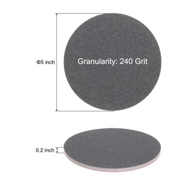 sourcing map 25pcs 240 Grit Sanding Sponge 5 Inch Hook and Loop Sponge Sanding Disc for Orbital Sander, Wet/Dry Use Sponge Buffer for Car Wood Drywall Metal Furniture Polishing