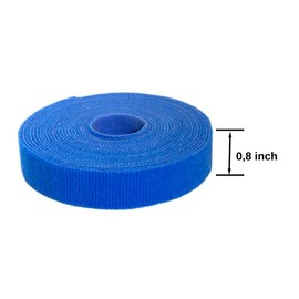 3/4 inch Blue Double Sided Hook and Loop Straps 5 Yards Reusable Fastening Tape Cable Ties Hook and Loop Cable Management Tape Cord Wire Organizer Straps Duo Wrap Hook and Loop