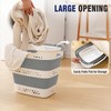 Collapsible Plastic Laundry Basket Hamper with Handles, Large 42L Portable