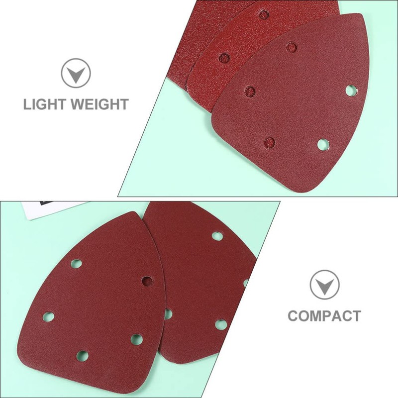 DOITOOL Sanding Pad for Wood 20pcs Triangle Sandpaper Sheets Angle
