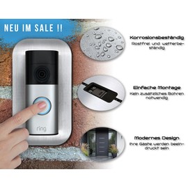 Baron Design Stainless Steel Bezel Accessories for Ring Video Doorbell / Video Doorbell Wired Plus Cable & Pro Cable | Holder, Shield, Fixing, Plate for Outdoor Alexa Wireless Bell