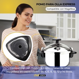 CHEFZOCO Traditional Magefesa Adjustable Triangular Handle for Pressure Cookers - Compatible with Magefesa - Black - Without Screw