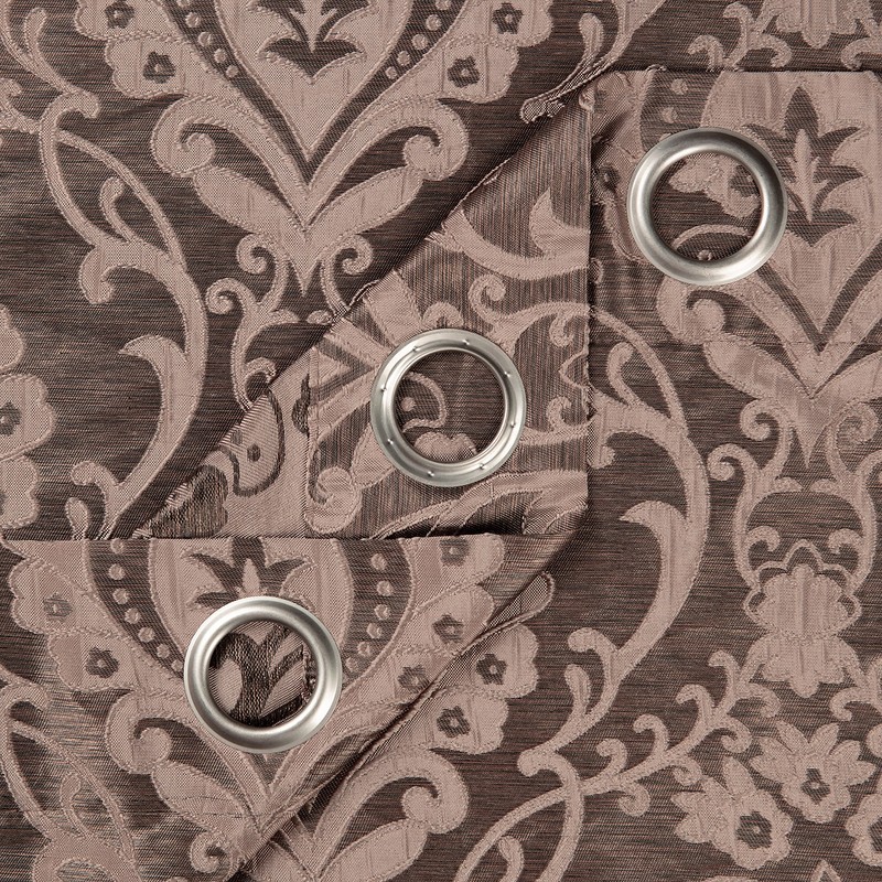 Chanasya Premium Damask Pattern Luxury Brown Curtains - 63 Inch