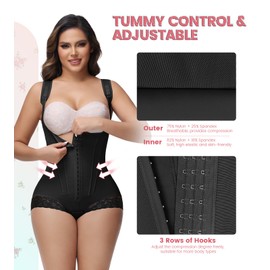 SHAPSHE Fajas Moldeadoras De Cintura Y Abdomen Colombian Faja Cinturilla Post Surgery Stage 1/2/3 Bbl Lipo 360 After Birth Plus Size Stomach High Waist Shapewear for Women Butt Lifter Black