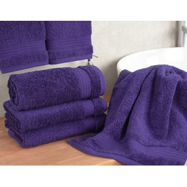 Cotton Paradise Hand Towels for Bathroom, 100% Turkish Cotton 16x28 inch 4 Piece Hand Towel Set, Soft Absorbent Face Towel Clearance Set, Purple Hand Towels