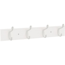 FRANKLIN BRASS Casual Curve Wall Mounted Pure White 16 in. Coat Rack, 4 Hooks, B46717K-PWW-C