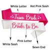 LXYXUUN 7 Pack Bachelorette Sashes Hot Pink, 1 White Bride