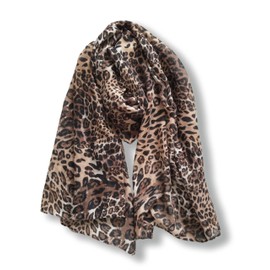 Women's Lightweight Cheetah Print Scarf - Fashion Animal Print Shawl Scarf For Fall Spring Summer Winter season Holiday Travel