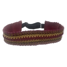 Wardani, Passementry velvet headband elastic adjustable, winter collection multi colored (Multi_Burgandy)