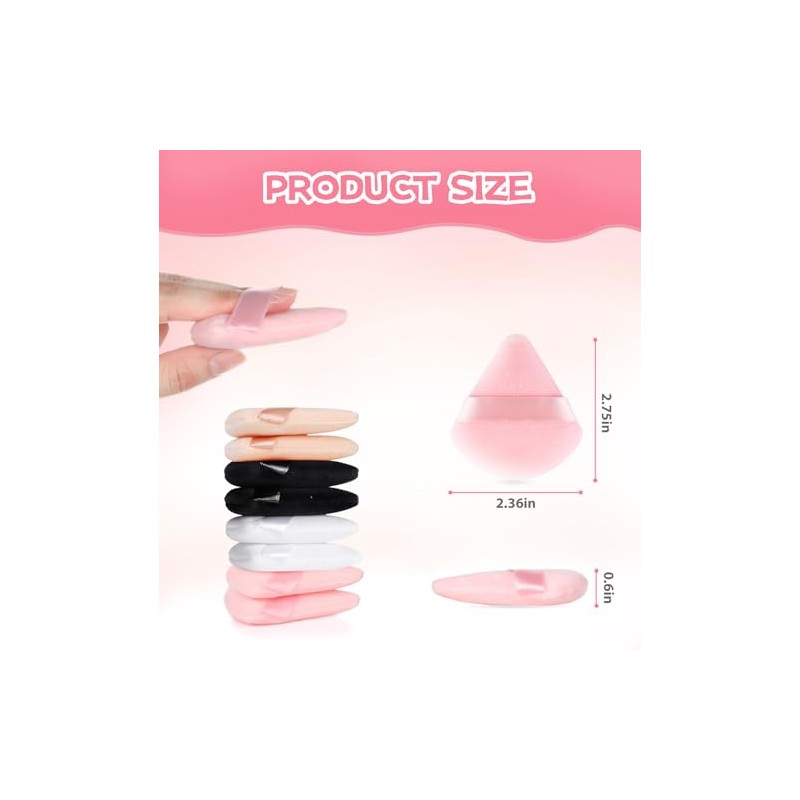 8 piezas triangulares en polvo de cara suave triangular, maquillaje