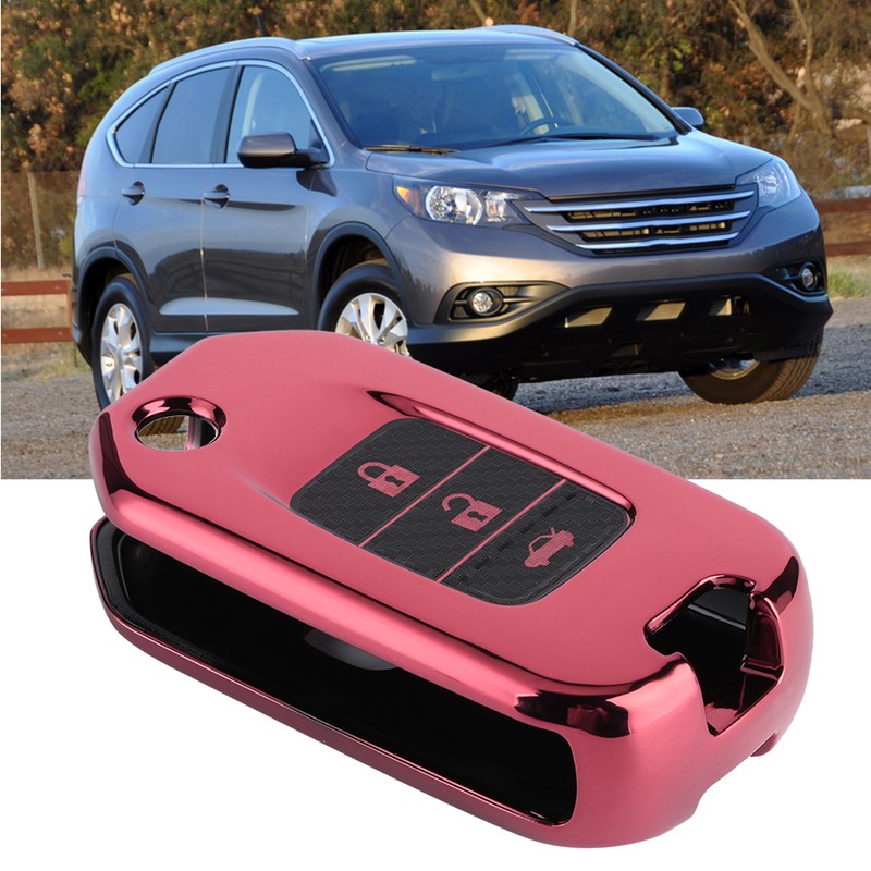 Carbon Fiber Style Folding Car Key Fob Cover Protective Case