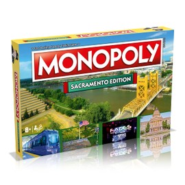 Monopoly Board Game - Sacramento Edition: 2-6 Players Family Board Games for Kids and Adults, Board Games for Kids 8 and up, for Kids and Adults, Ideal for Game Night