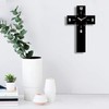 THIDARGO Modern Cross-Shaped Wall Clock, Black, Minimalist Design, 12 x