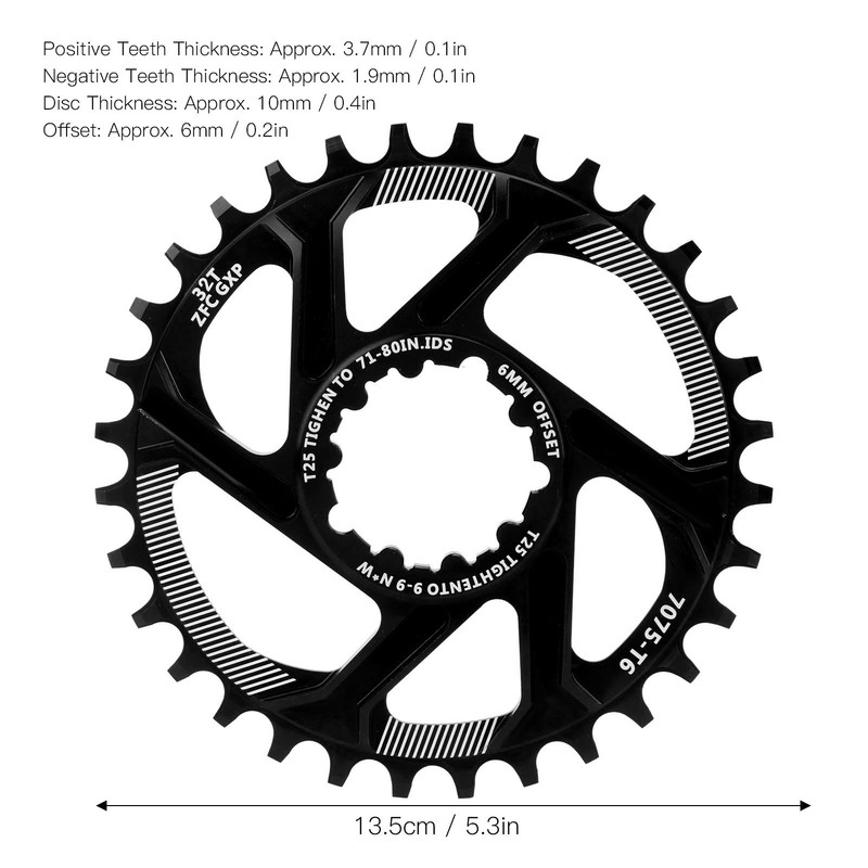 Bike 32T Single Speed Chainring 6mm Offset Direct Mount Narrow