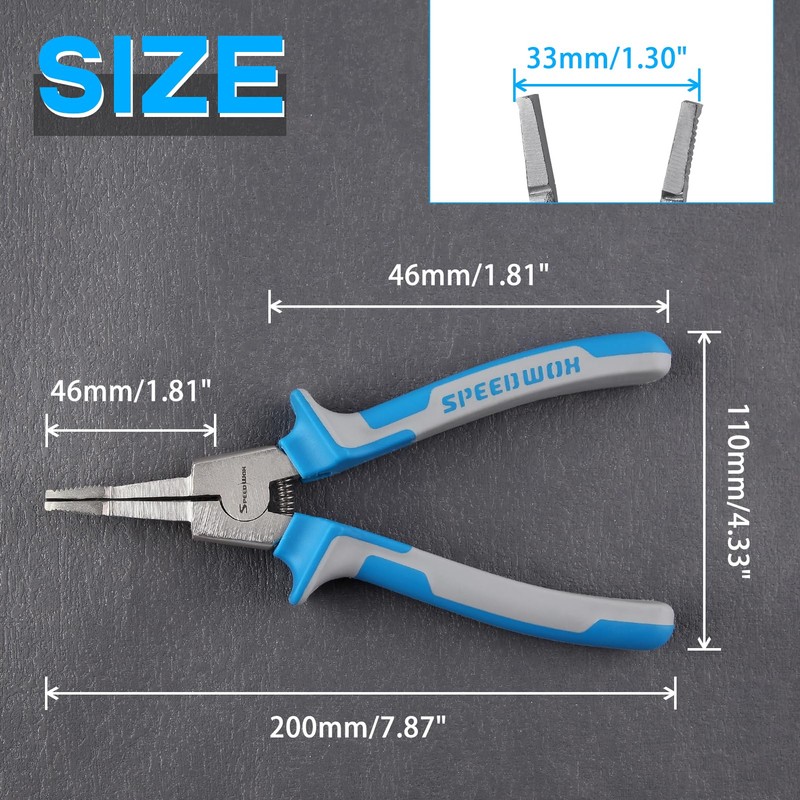 SPEEDWOX 8" Special Lock Ring Pliers - Straight Jaw &