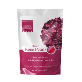 Dried Rose Petals 30g by Hebhac Herbs Red Rose Flower Petals for Tea, Gulkand, Cooking, Baking and for Beauty Product Grown in India (1.05 oz)
