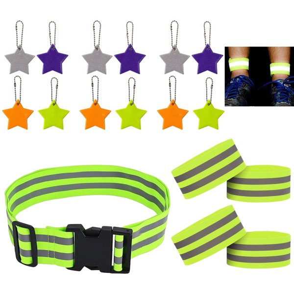 DALAETUS 17 Pcs High Visibility Bands Set, Elasticated Armbands with