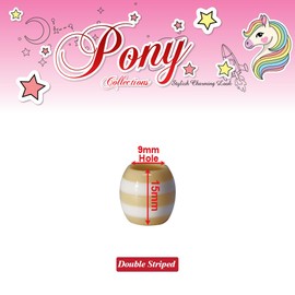 126 Pcs Beads Jewelry Making Kit DIY Hair Braiding Bracelet Ornaments Crafts Jumbo Round Pony (Double Striped - Beige)