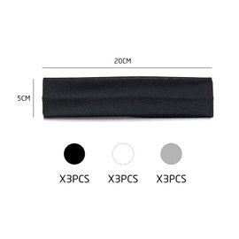 Pack of 9 Sports Headbands, Sports Headbands for Men and Women, Elastic Headbands for Running Yoga, Elastic Sweatbands, Suitable for Outdoor Sports, Yoga, Fitness