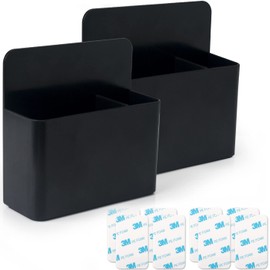 noonebutyou 2 Pcs Magnetic Marker Holder Dry Erase Marker Holder Wall Mount Self Adhesive Pen Holder Magnetic Marker Cup Holders for Whiteboard, Fridge, Home Office School (Black