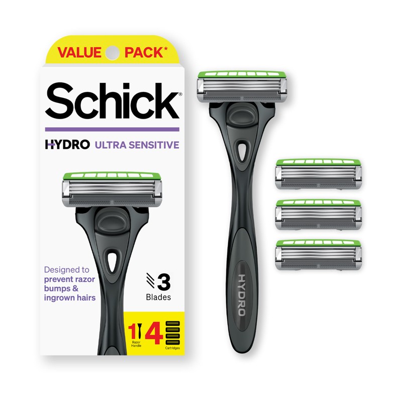 Schick Hydro Ultra Sensitive Razors for Men | 3-Blade Mens