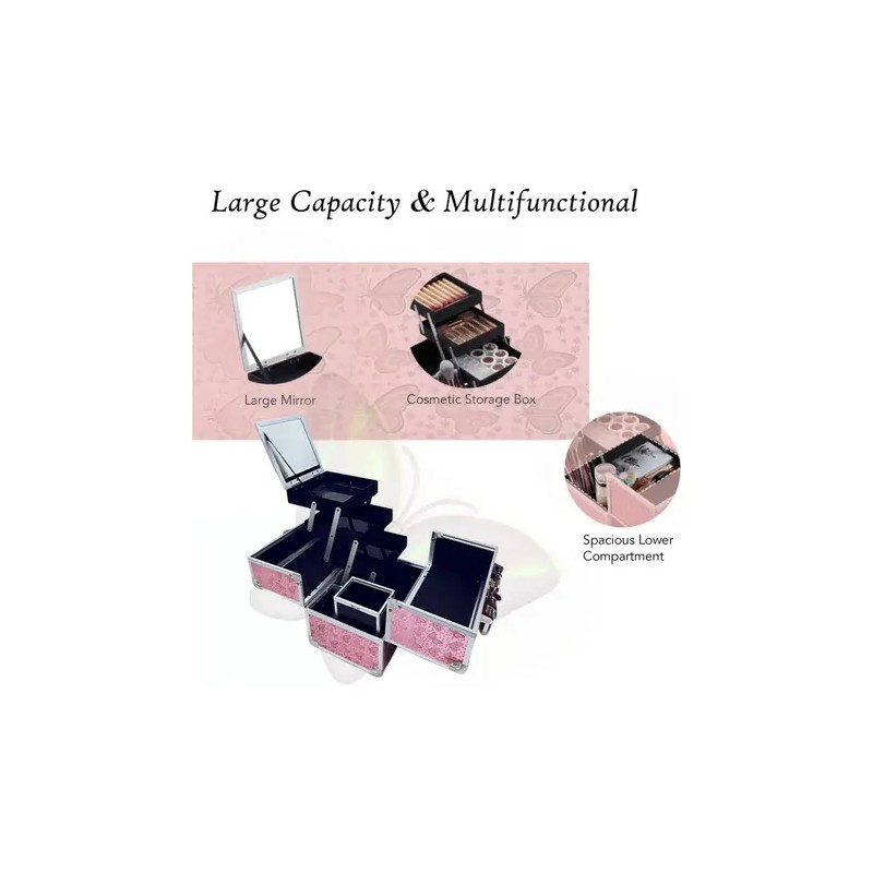 Neceser Maletin Mariposa Cosmetiquera Profesional Belleza