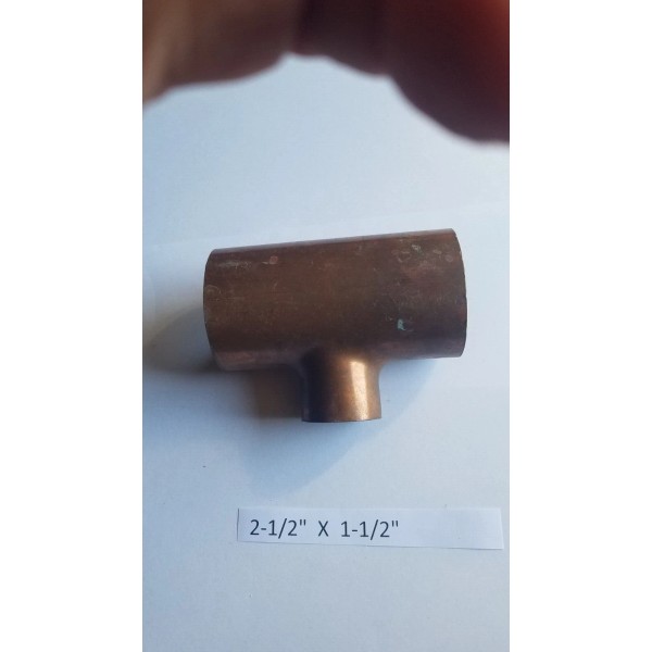 Unbranded 2-1/2" X 2-1/2" X 1-1/2" TEE Sweat Copper Plumbing